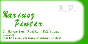 mariusz pinter business card